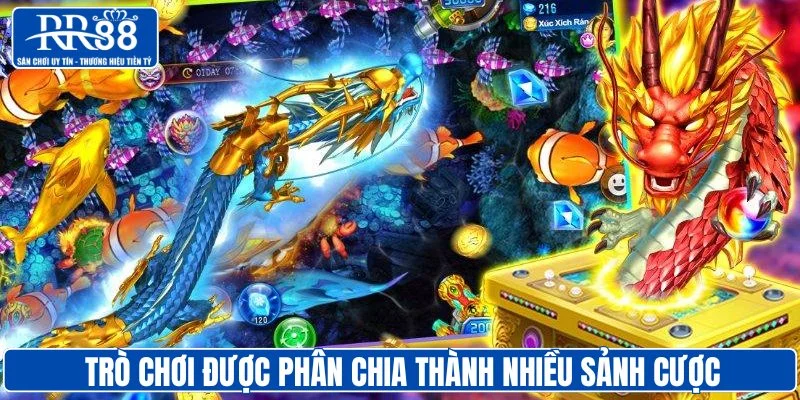 Trò chơi được phân chia thành nhiều sảnh cược